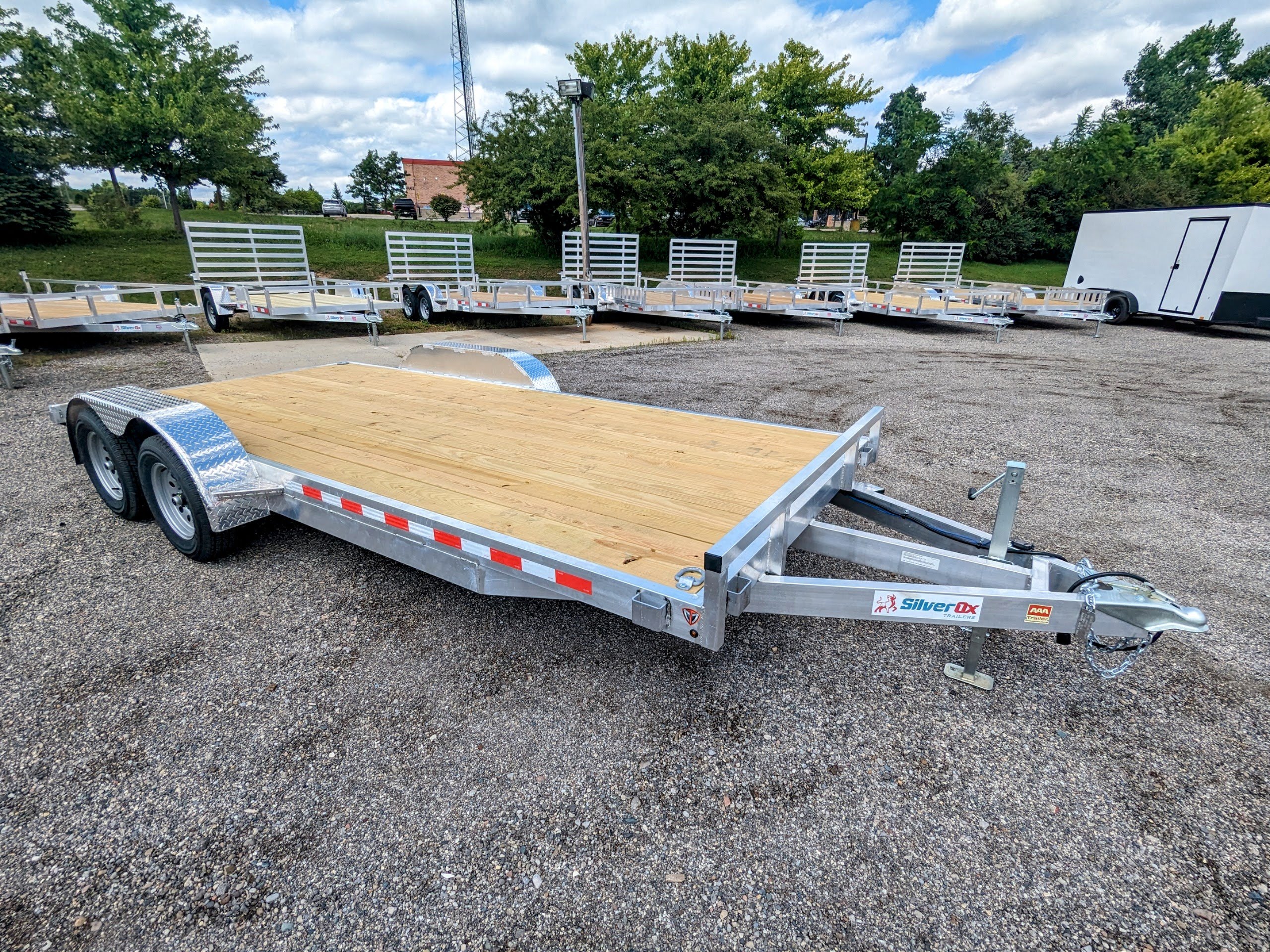 Silver Ox Boss 7K aluminum car hauler at AAA Trailer Michigan dealer