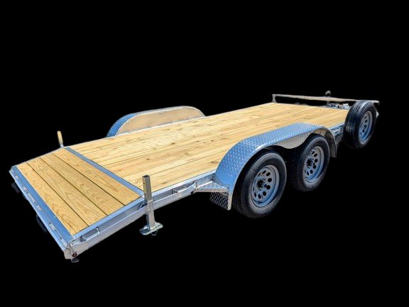 Silver Ox Taurus 10K all-aluminum tandem axle car hauler — studio view